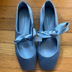 Jeffrey Campbell Blue Flats with Ribbon Detail